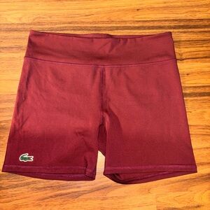 Lacoste Women's Dark Red Bike Shorts